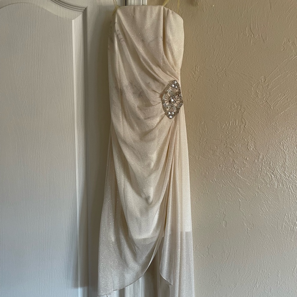 Strapless ivory dress